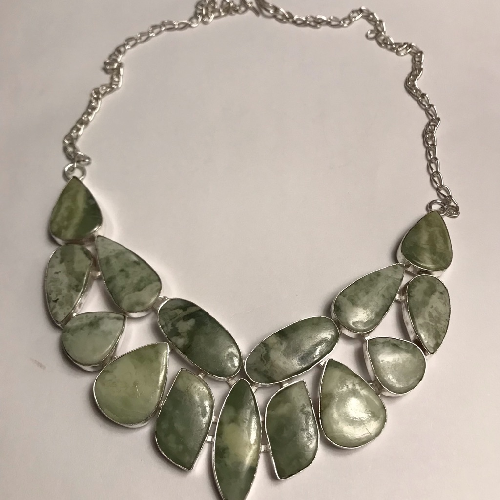 Larsonite Stamped 925 Sterling Silver Necklace